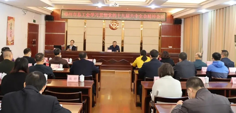 梧州市总工会深入学习党的十九届六中全会精神