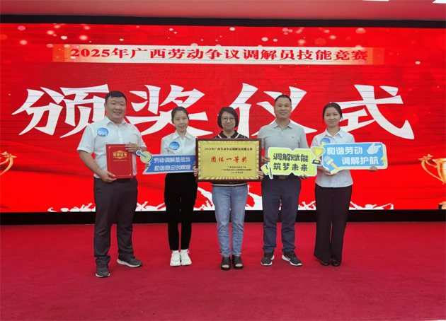 2025年广西劳动争议调解员技能竞赛在南宁市举办 梧州市代表队荣获团体一等奖（第一名）