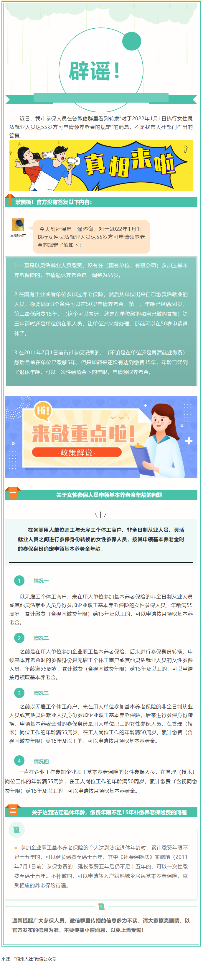 【辟谣】网传“女性灵活就业人员申领基本养老金的规定”不实！.png