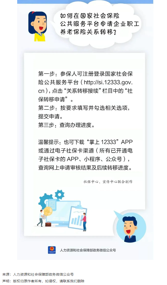 敲黑板_如何在国家社会保险公共服务平台申请企业职工养老保险关系转移？.png